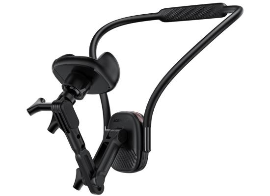 ACEFAST E33 Neck Mount Phone Holder Clamp Type Wearable Phone Clip Bracket for POV Vlog Video - Black